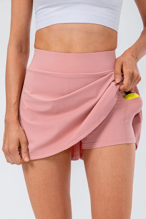 'Maryam' High Waist Pleated Active Skirt - Celes Fashion